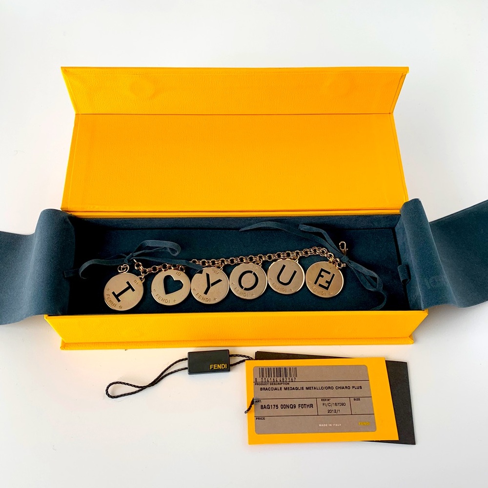 Fendi Charm ID Bracelet “I LOVE YOU”